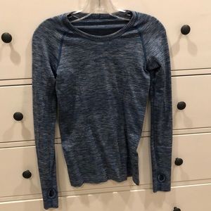 Heather Blue Lulu Lemon Swift Tec Long Sleeve